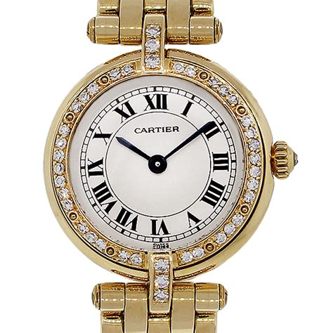 cartier gold watches ladies|cartier ladies watch with diamonds.